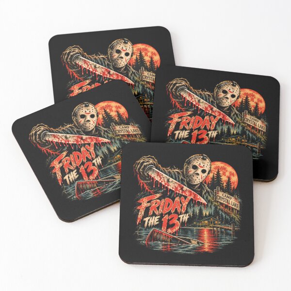 Item preview, Friday the 13th Jason at Crystal Lake Vintage Horror Design designed and sold by DopeyRobot.
