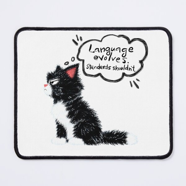 Item preview, Grammar Cat – Funny Cartoon Quote designed and sold by TrueWoven Studio.