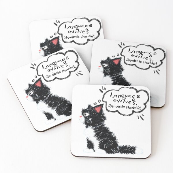 Item preview, Grammar Cat – Funny Cartoon Quote designed and sold by TrueWoven Studio.