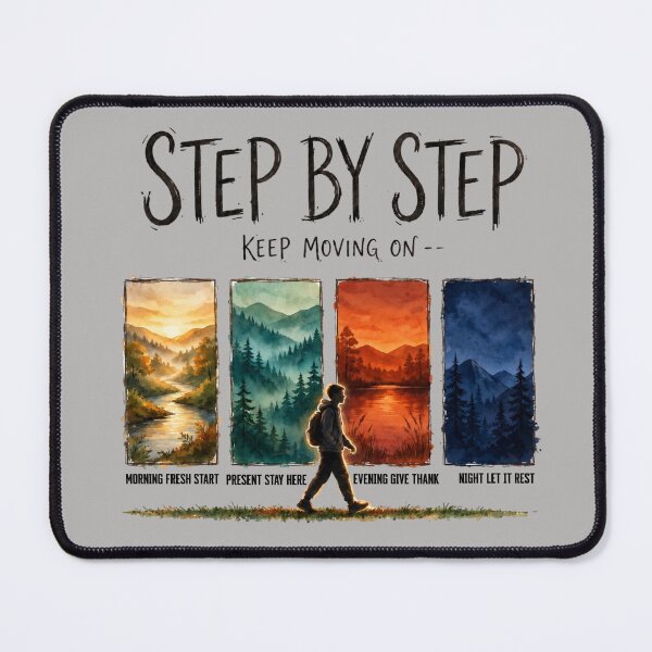 Item preview, Title: Step by Step – Keep Moving On Hiking designed and sold by freshwear design.