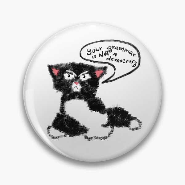Item preview, Funny Cat Cartoon – Grammar Police designed and sold by TrueWoven Studio.