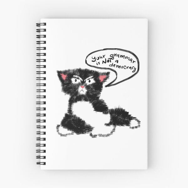 Item preview, Funny Cat Cartoon – Grammar Police designed and sold by TrueWoven Studio.