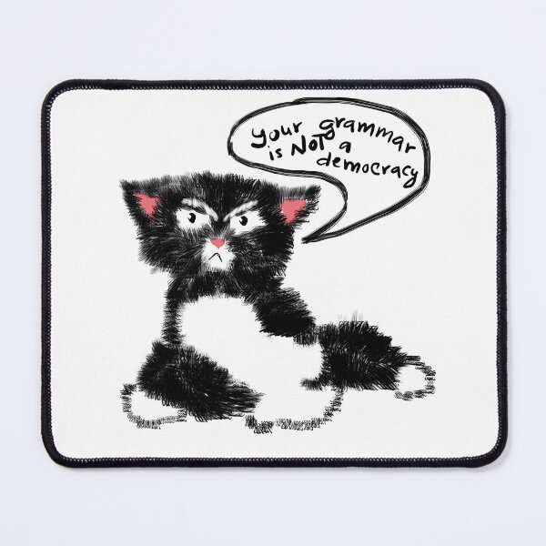 Item preview, Funny Cat Cartoon – Grammar Police designed and sold by TrueWoven Studio.