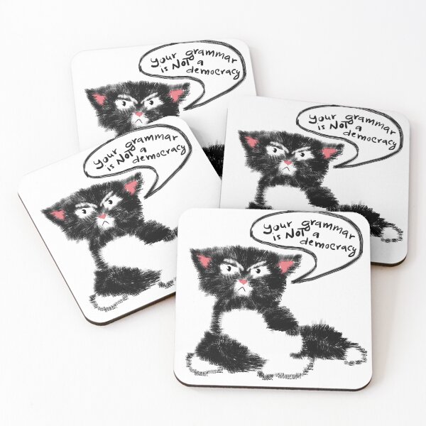 Item preview, Funny Cat Cartoon – Grammar Police designed and sold by TrueWoven Studio.