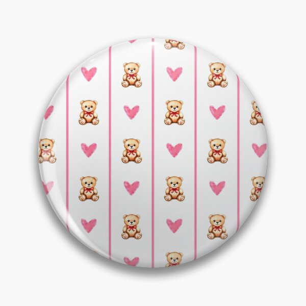 Item preview, Cute Teddy Bear Pink Hearts Seamless Pattern Coquette Aesthetic designed and sold by WeMerch-Art.