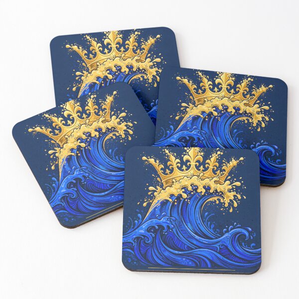 Item preview, Ocean Wave Crown Logo — Royalty Is Earned, Blue and Gold Ocean Crown designed and sold by OceansRoyalty.