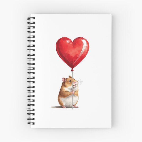 Item preview, Hamster with heart-shaped balloon designed and sold by NinaFlorence.