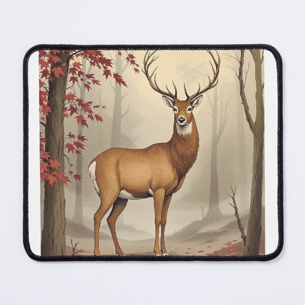 Item preview, Stag in the Burgundy Maples, Autumn Woodland Deer designed and sold by GildedFolio.