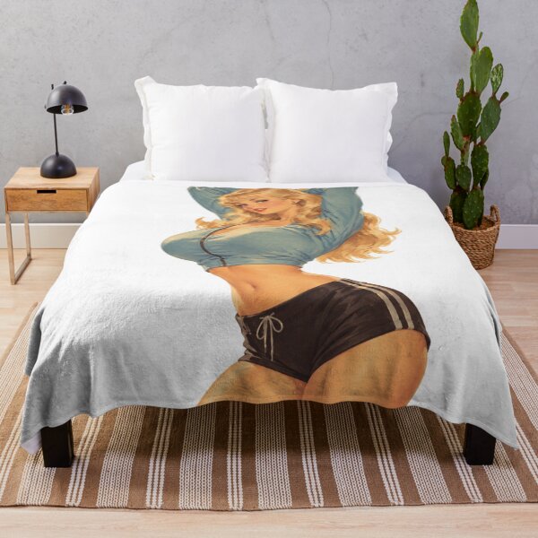 Item preview, Vintage Pin Up Girl – Blonde Retro Glamour, Blue Crop Top & Sporty Shorts designed and sold by Cosplayvintage.