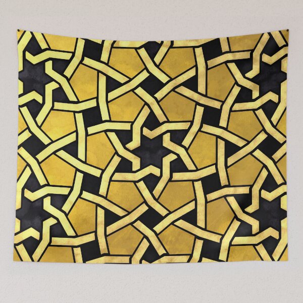 Item preview, Smoky Golden And Black Vintage Stars Moroccan Pattern designed and sold by DEC02.