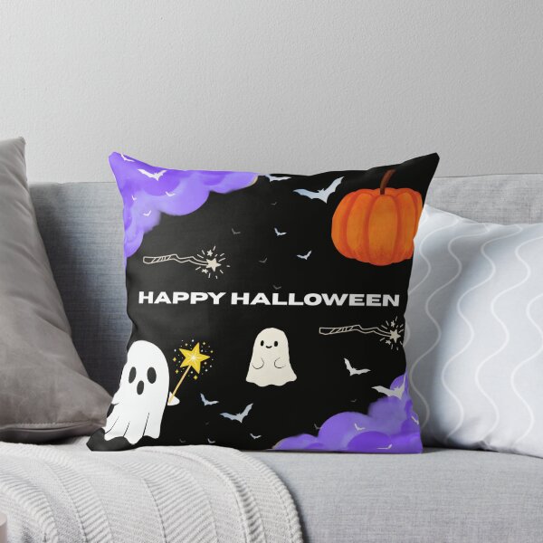 Item preview, Cute Happy Halloween Ghosts Pumpkin Pattern designed and sold by Azurart2.