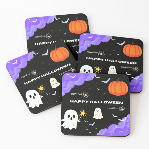 Item preview, Cute Happy Halloween Ghosts Pumpkin Pattern designed and sold by Azurart2.