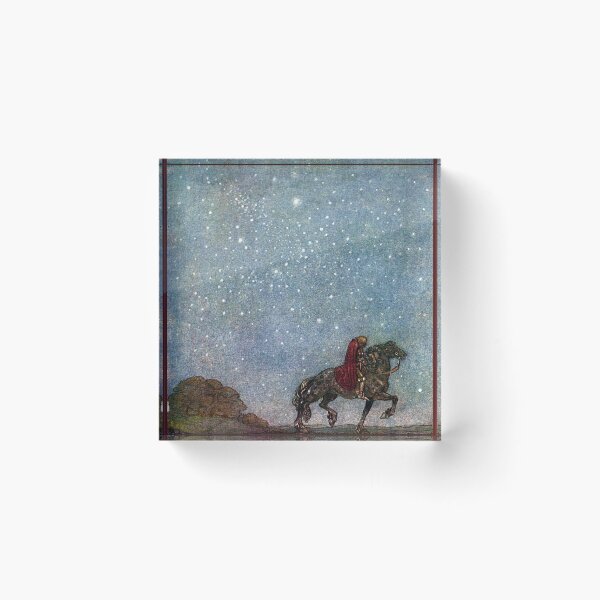 Item preview, Horse and Rider in a Starry Night - John Bauer designed and sold by forgottenbeauty.