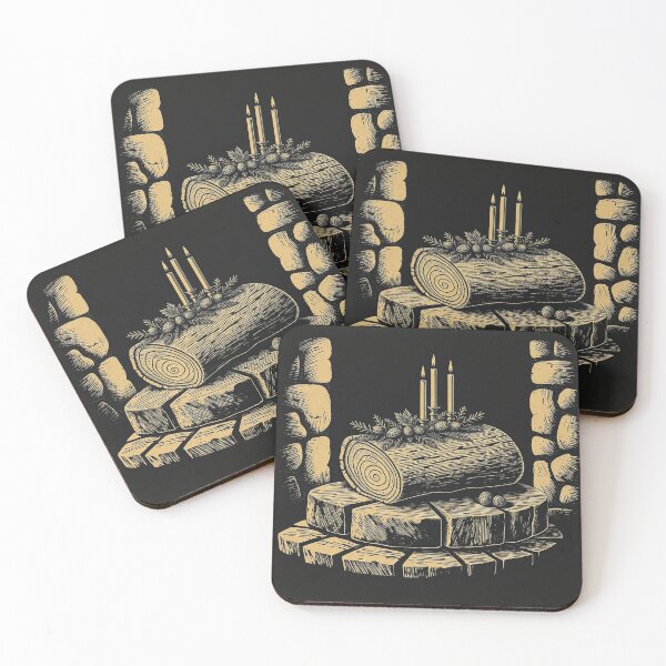 Item preview, Yule Log with Candles, Gothic Christmas designed and sold by GildedFolio.