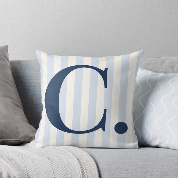 Item preview, Letter C Preppy Blue Stripes Monogram Initial | Initial Name Letter C Coastal Preppy Blue Stripe | Preppy Letter C Monogram Teacher Nurse Gift | Letter C Coastal Blue Stripe Bride Bridesmaid Gift designed and sold by LitzoyGlobeArt.