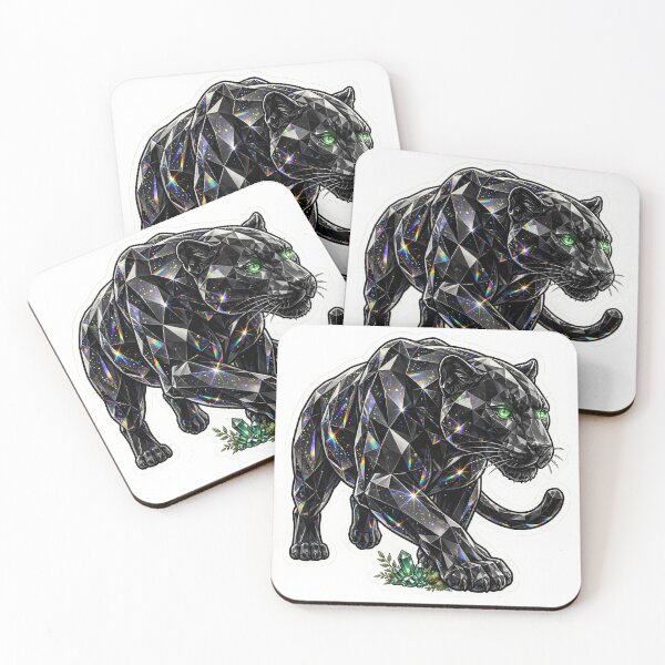 Item preview, Black Panther Crystal Sticker - Onyx Black Panther With Emerald Eyes And Base designed and sold by Crystal Critters .