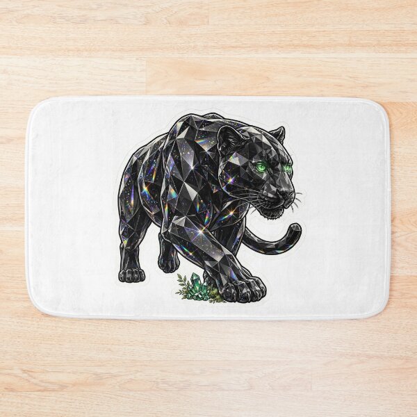 Item preview, Black Panther Crystal Sticker - Onyx Black Panther With Emerald Eyes And Base designed and sold by Crystal Critters .