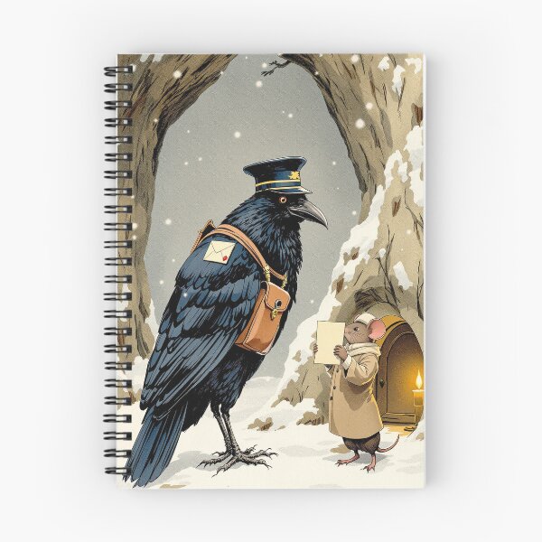 Item preview, Raven Postman Delivering a Christmas Letter, Victorian Christmas designed and sold by GildedFolio.