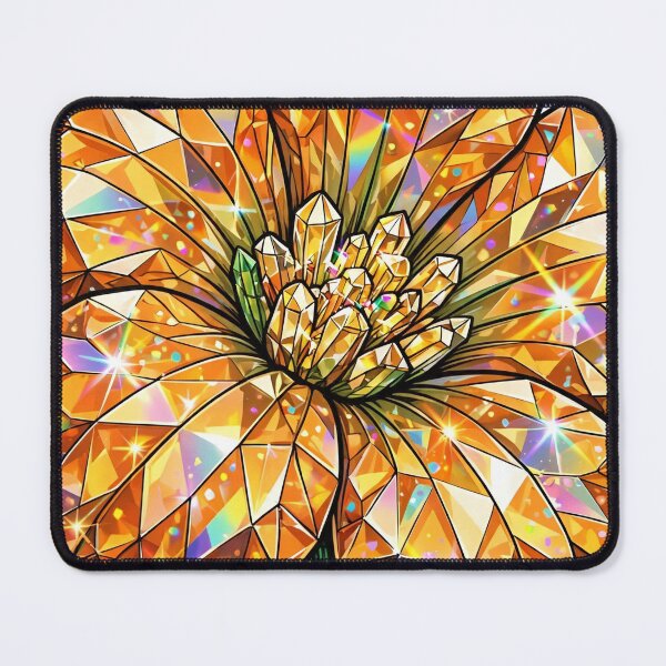 Item preview, Pumpkin Flower Crystal Sticker - Citrine Orange Squash Blossom With Emerald Base designed and sold by Crystal Critters .