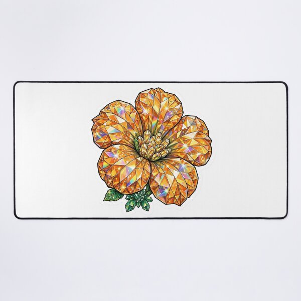 Item preview, Pumpkin Flower Crystal Sticker - Citrine Orange Squash Blossom With Emerald Base designed and sold by Crystal Critters .