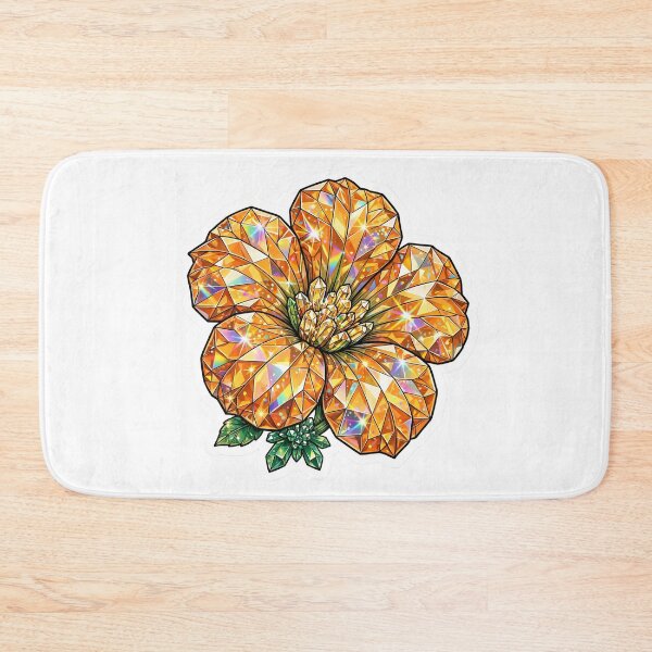 Item preview, Pumpkin Flower Crystal Sticker - Citrine Orange Squash Blossom With Emerald Base designed and sold by Crystal Critters .