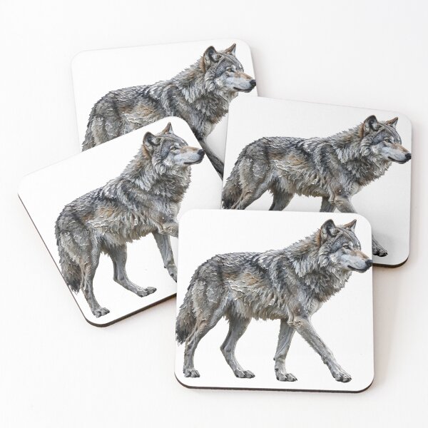 Item preview, Walking Gray Wolf Wildlife Art designed and sold by ThePrintArt.