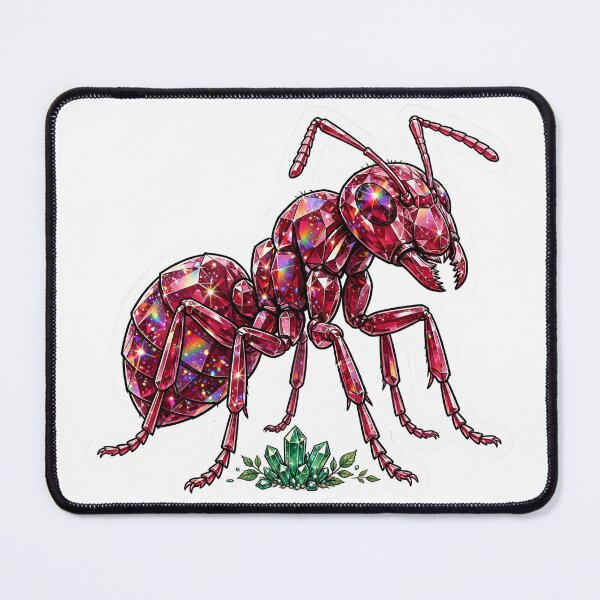 Item preview, Ant Crystal Sticker - Ruby Red Fire Ant With Emerald Base designed and sold by Crystal Critters .