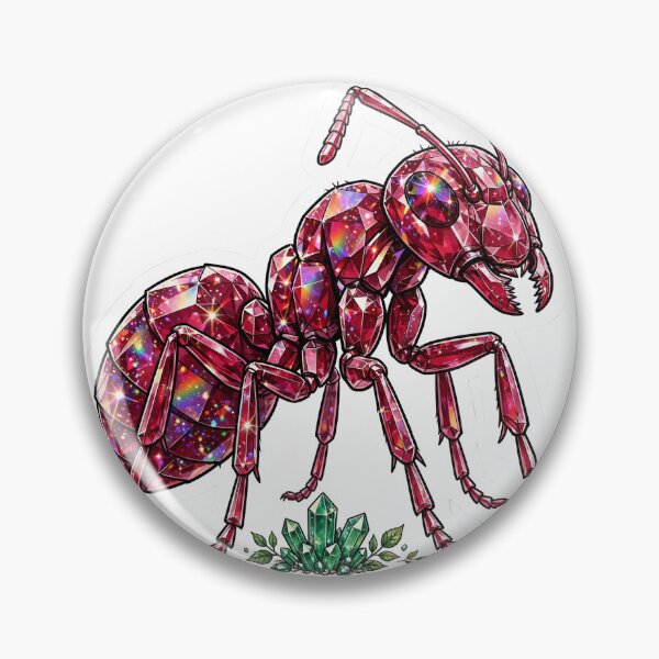 Item preview, Ant Crystal Sticker - Ruby Red Fire Ant With Emerald Base designed and sold by Crystal Critters .