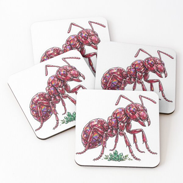 Item preview, Ant Crystal Sticker - Ruby Red Fire Ant With Emerald Base designed and sold by Crystal Critters .