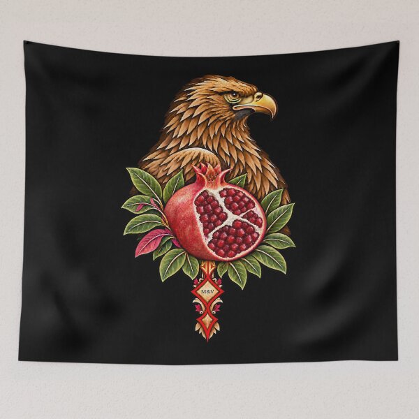 Item preview, Golden Eagle Pomegranate Heritage Art designed and sold by Qenlo.