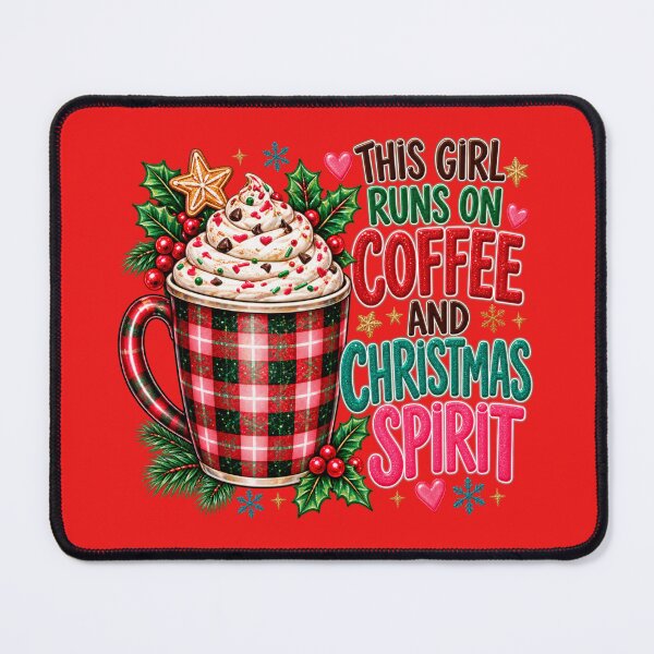 Item preview, This Girl Runs on Coffee & Christmas Spirit designed and sold by SweetTeezPrints.