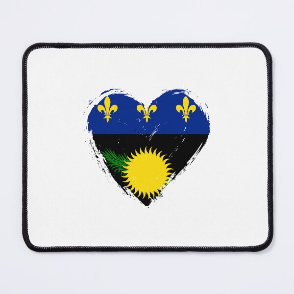 Item preview, Distressed Guadeloupe Flag Heart GP designed and sold by shitpostee.