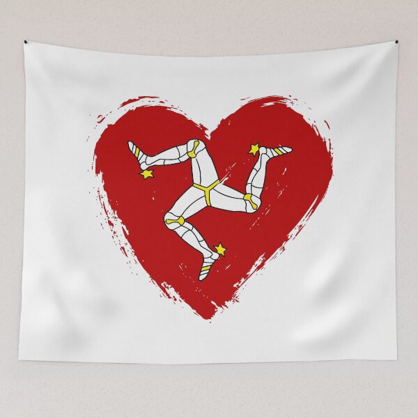 Item preview, Distressed Isle Of Man Flag Heart IM designed and sold by shitpostee.