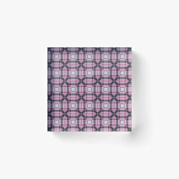 Item preview, Pink Gray and Black Geometric Square Plaid designed and sold by The-Repository.