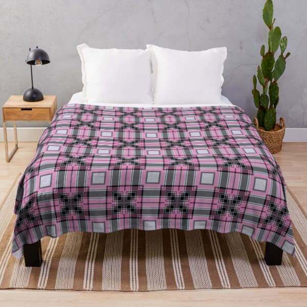 Item preview, Pink Gray and Black Geometric Square Plaid designed and sold by The-Repository.