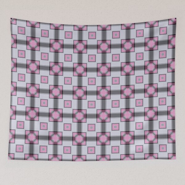 Item preview, Pastel Pink and Gray Concentric Square Plaid designed and sold by The-Repository.