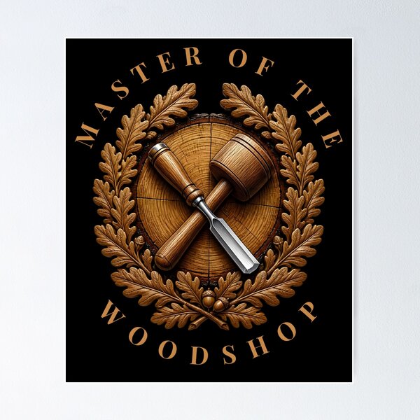 Item preview, Master Of The Woodshop Vintage Woodworking Carpenter Gifts designed and sold by LeSoniPapaPrint.