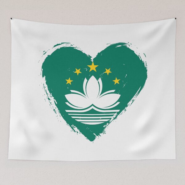 Item preview, Distressed Macau Flag Heart MO designed and sold by shitpostee.