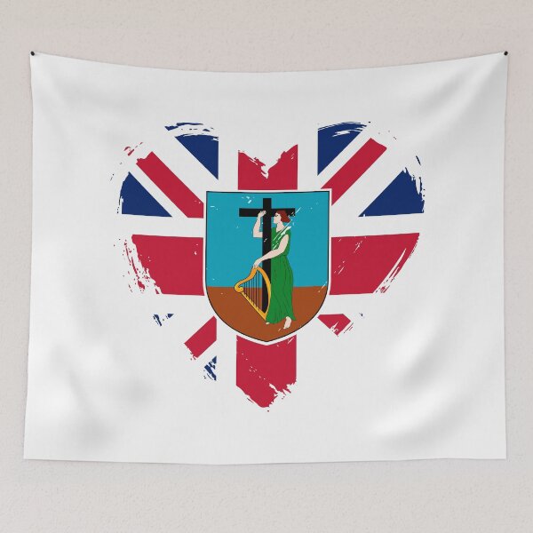 Item preview, Distressed Montserrat Flag Heart MS designed and sold by shitpostee.
