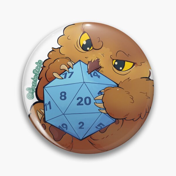 Item preview, Owl Bear with D20 - Cute Dungeon Monster designed and sold by Faerin.paints.