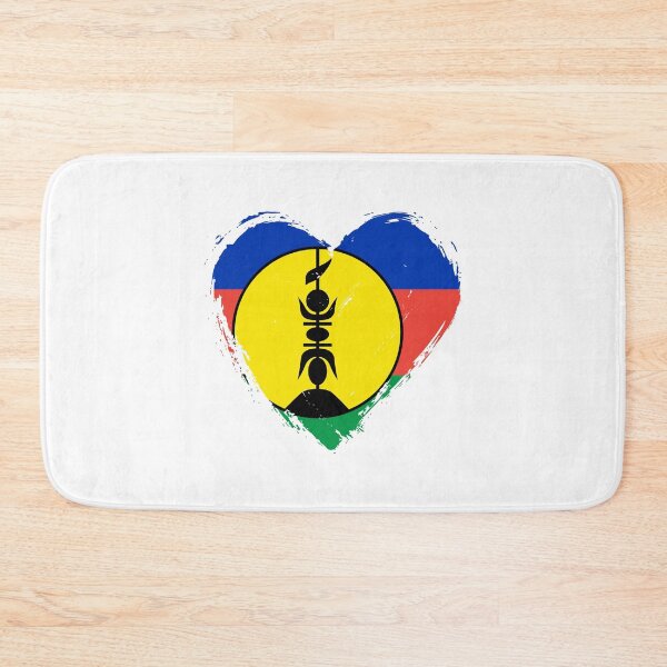 Item preview, Distressed New Caledonia Flag Heart NC designed and sold by shitpostee.