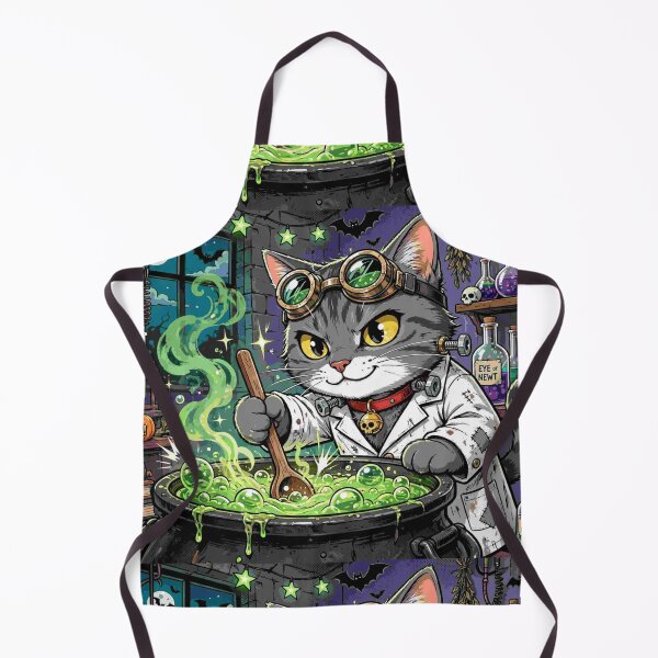 Item preview, Mad Scientist Frankenstein Cat Halloween Potion Lab designed and sold by Neon Bones Studio.