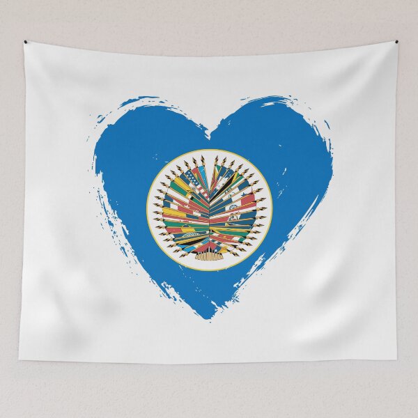 Item preview, Distressed Organization Of American States Flag Heart designed and sold by shitpostee.