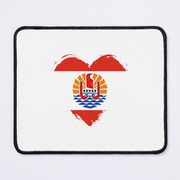 Item preview, Distressed French Polynesia Flag Heart PF designed and sold by shitpostee.