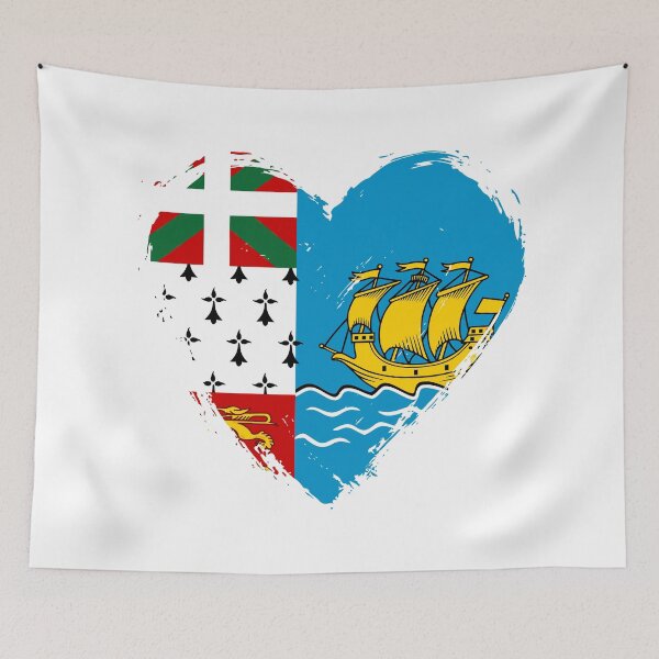 Item preview, Distressed Saint Pierre And Miquelon Flag Heart PM designed and sold by shitpostee.