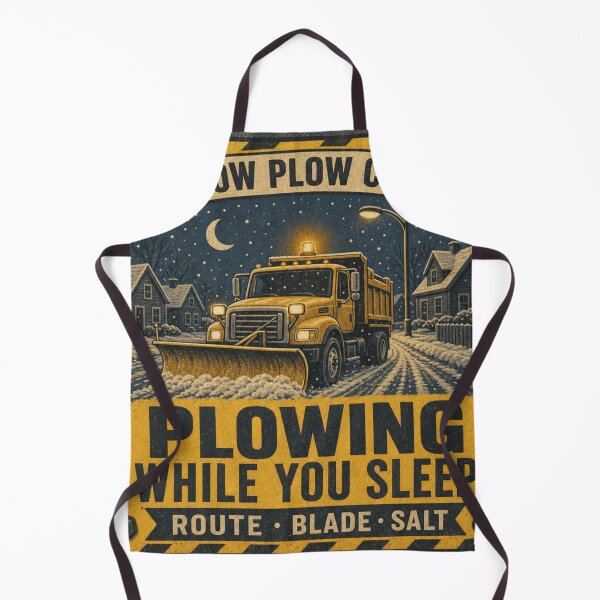 Aperçu de l'œuvre Plowing While You Sleep Déneigement de Nuit Panneau Rétro créée et vendue par BoosterShop.