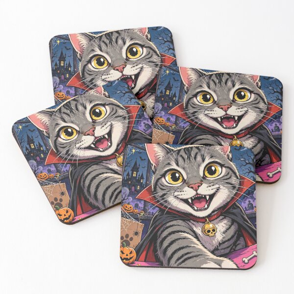 Item preview, Cute Vampire Cat Dracula Costume Spooky Halloween designed and sold by Neon Bones Studio.