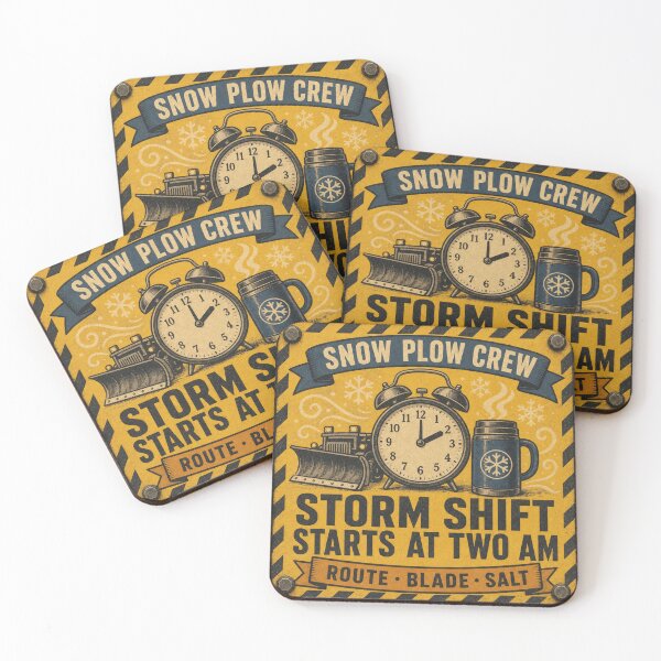 Item preview, Storm Shift Starts At Two AM Snow Plow Crew Alarm Clock Sign designed and sold by BoosterShop.