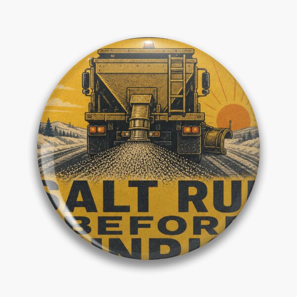Item preview, Salt Run Before Sunrise Salt Spreader Truck Retro Sign designed and sold by BoosterShop.