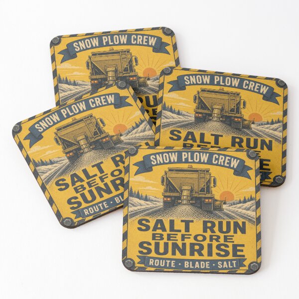 Item preview, Salt Run Before Sunrise Salt Spreader Truck Retro Sign designed and sold by BoosterShop.